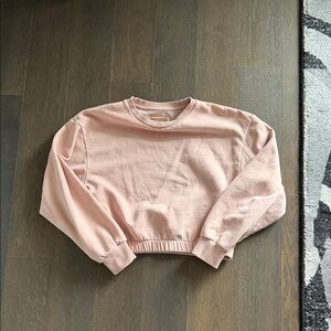 Harlow Cropped Pale Pink Crewneck Sweatshirt
